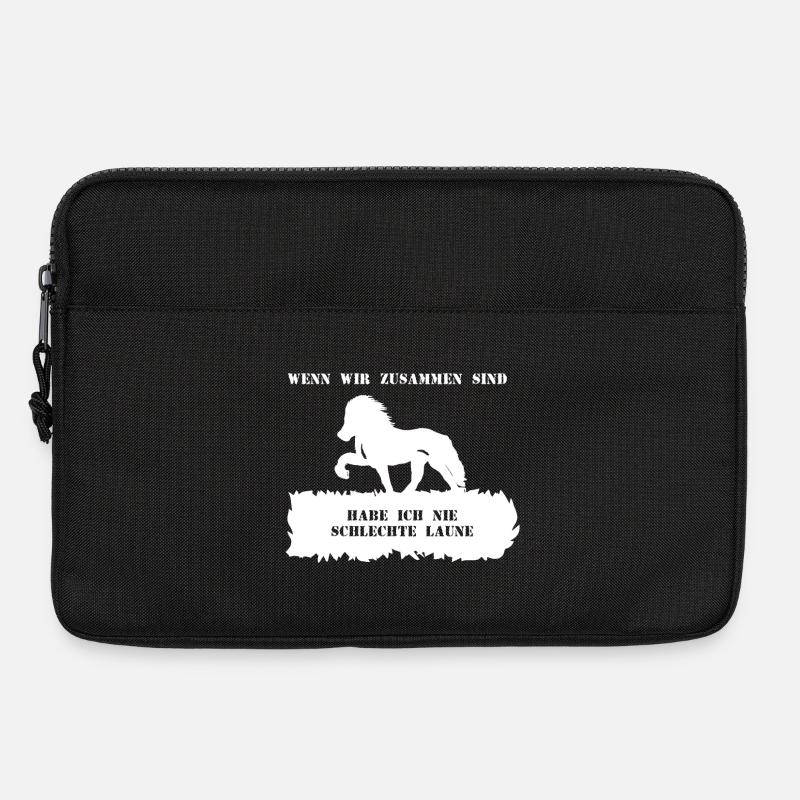 Spruch 10 mit Pferd 1 weiß - Laptoptasche 13" - Schwarz