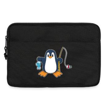 Pinguin Angler Fisch Angeln - Laptoptasche 13" - Schwarz - Vorne