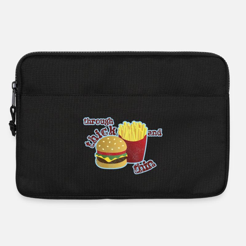 Burger avec frites - Sacoche pour ordinateur portable 13 pouces - noir