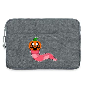 Wurm Halloween Kürbis - Laptoptasche 13" - Grau meliert - Vorne