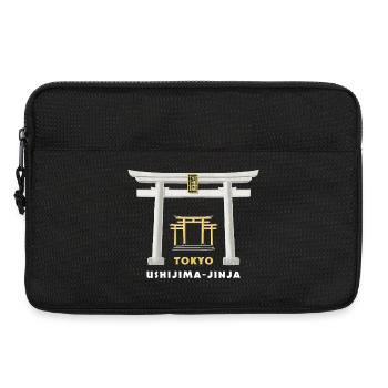 Tokyo, Ushijima-jinja, Torii, Japan Drawing - Laptop bag 13" - black - Front