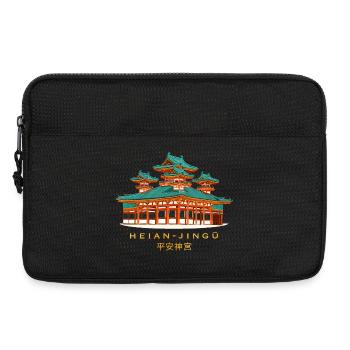 Kyoto Japon, sanctuaire Heian-jingu, dessin à la main - Sacoche pour ordinateur portable 13 pouces - noir - Devant