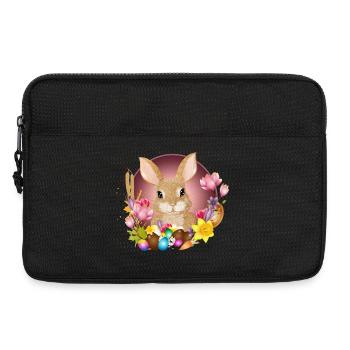 Easter Wreath & Easter Eggs with Rabbit as Easter Bunny - Laptop bag 13" - black - Front