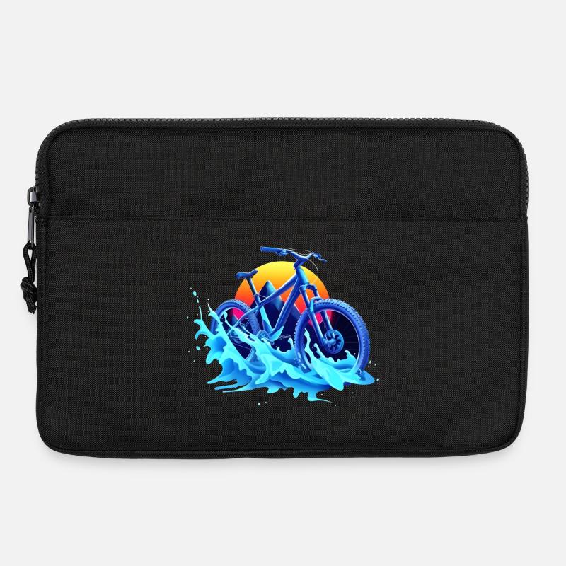Mountainbiken Vaporwave - Laptoptasche 13" - Schwarz