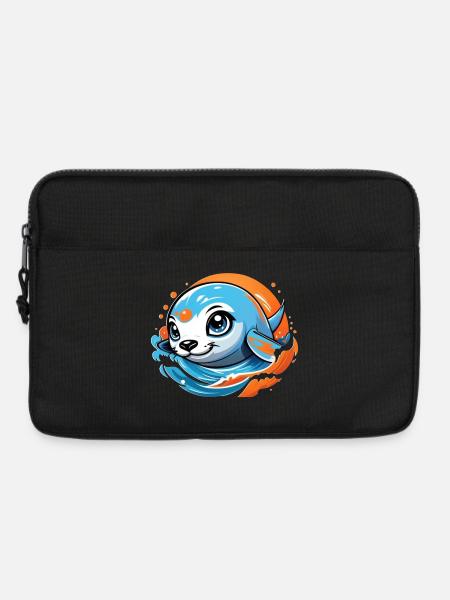 Süßes Robbenbaby - Laptoptasche 13" - Schwarz