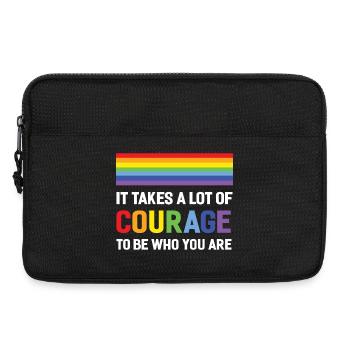 LGBTQ Pride Month - It Takes a Lot of Courage - Laptop bag 13" - black - Front