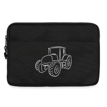 Traktor Skizze - Laptoptasche 13" - Schwarz - Vorne