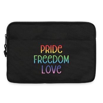LGBT Pride Month - Peace. Freedom. Love. - Laptop bag 13" - black - Front