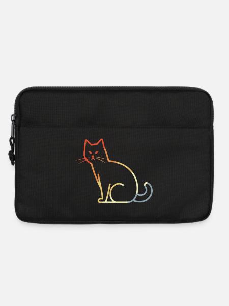 Katze Retro - Laptoptasche 13" - Schwarz