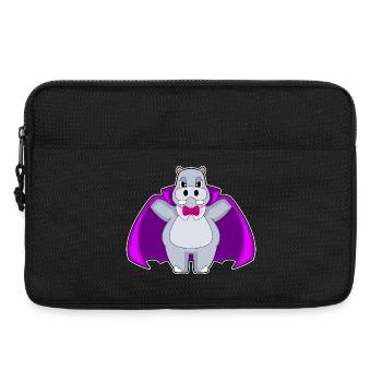 Hippopotame Halloween Vampire - Sacoche pour ordinateur portable 13 pouces - noir - Devant
