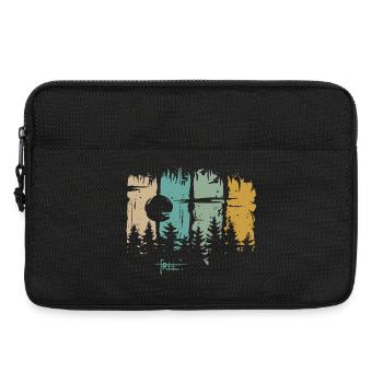 Retro Moon & Forest Design – Free Lettering & Nature - Laptop bag 13" - black - Front