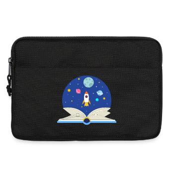 Livre ouvert avec scène spatiale, imagination et Avent - Sacoche pour ordinateur portable 13 pouces - noir - Devant