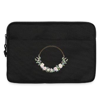 Frühlings-Kranz- personalisierbar - Laptoptasche 13" - Schwarz - Vorne
