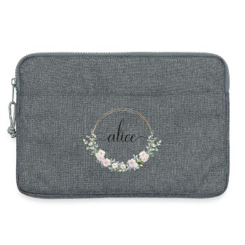 Alice! Nom : Floral - Sacoche pour ordinateur portable 13 pouces - gris chiné - Devant