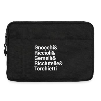 Typography of Classic Italian Pasta Names - Laptop bag 13" - black - Front