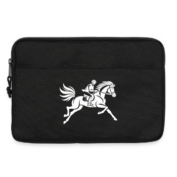 Reiter und Pferd - Laptoptasche 13" - Schwarz - Vorne