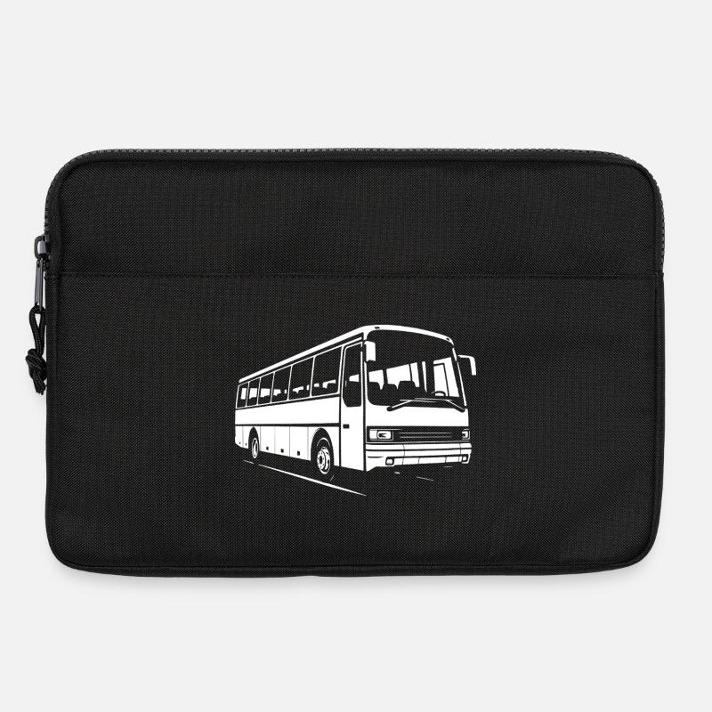 Oldschool-Fernreisebus - Laptoptasche 13" - Schwarz