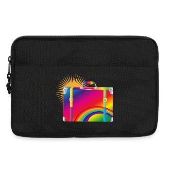 Regenbogen-Reisekoffer – Buntes Retro-Design - Laptoptasche 13" - Schwarz - Vorne