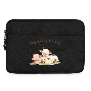 Vegan Vegetarier Design Friends not Food - Laptoptasche 13" - Schwarz - Vorne