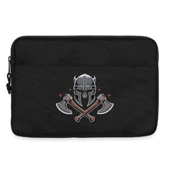 Viking Bard Style Helmet and Axes Design - Laptop bag 13" - black - Front