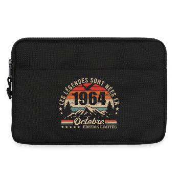 Octobre 1964 Cadeau Anniversaire 1964 October 1964 - Sacoche pour ordinateur portable 13 pouces - noir - Devant