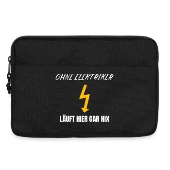 Ohne Elektriker läuft nix – Strom Handwerker - Laptoptasche 13" - Schwarz - Vorne