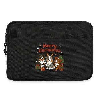 Cute Australian Shepherd Christmas Design - Laptop bag 13" - black - Front