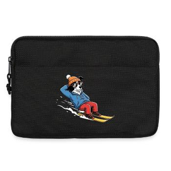 Entspannter Ski Hund Mit Sonnenbrille Und Mütze - Laptoptasche 13" - Schwarz - Vorne