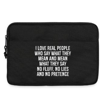 I love real people who say what they mean and mean - Laptop bag 13" - black - Front
