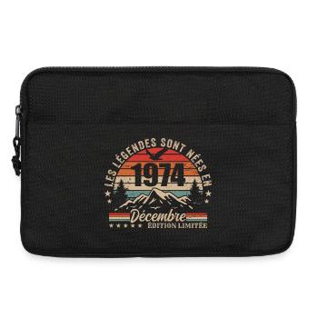 Rétro Décembre 1974 - Cadeau 51 Ans - Sacoche pour ordinateur portable 13 pouces - noir - Devant