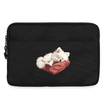 Schlafender Spitz Welpe - Laptoptasche 13" - Schwarz - Vorne