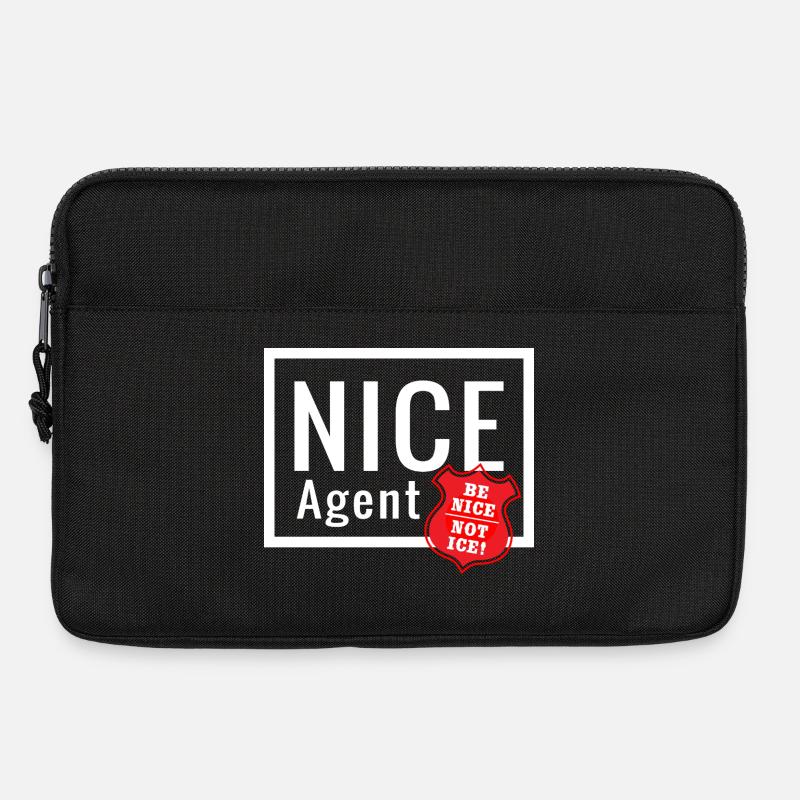 NICE Agent Logo mit Statement Be Nice Badge - Laptoptasche 13" - Schwarz