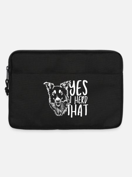 Wolf head with handwritten text - Laptop bag 13" - black