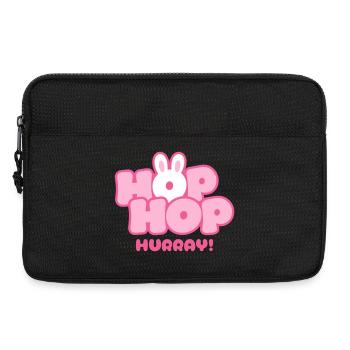 Hop Hop Hourra | Motif de la jolie phrase de lapin - Sacoche pour ordinateur portable 13 pouces - noir - Devant