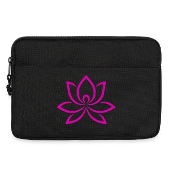 Fließende Lotusblüte in Pink - Laptoptasche 13" - Schwarz - Vorne
