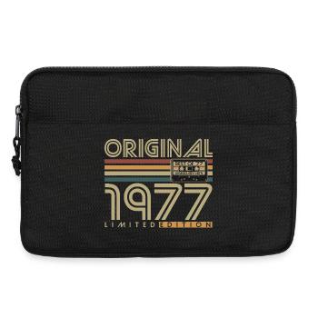 Cadeau d’anniversaire vintage original de 1977 - Sacoche pour ordinateur portable 13 pouces - noir - Devant