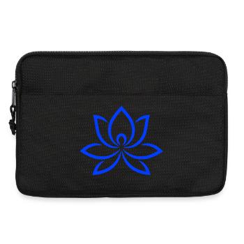 Éventail de Lotus Bleu à la Ligne Fleur Fleur Fine - Sacoche pour ordinateur portable 13 pouces - noir - Devant