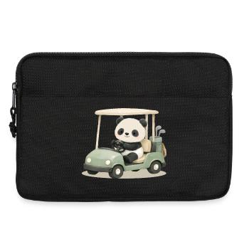 Panda im Golfcart Illustration  - Laptoptasche 13" - Schwarz - Vorne