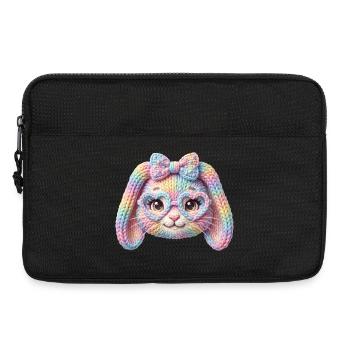 Hase Herzbrille Häschen Pastell Regenbogen Ostern - Laptoptasche 13" - Schwarz - Vorne