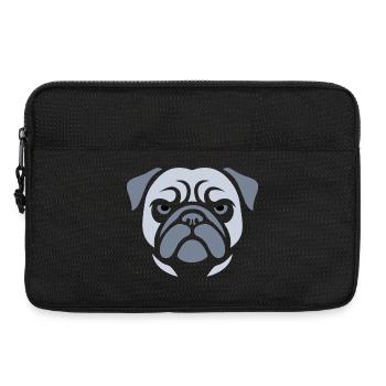 Pug , Dog head - Laptop bag 13" - black - Front
