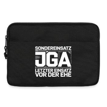  Sondereinsatz JGA – Letzter Einsatz vor der Ehe - Laptoptasche 13" - Schwarz - Vorne