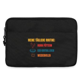 Meine tägliche Huhn-Routine - Laptoptasche 13" - Schwarz - Vorne