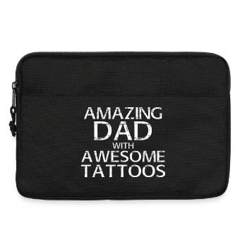 Getinte und großartige tätowierte Papa-Lustige Vater-Geschenke - Laptoptasche 13" - Schwarz - Vorne
