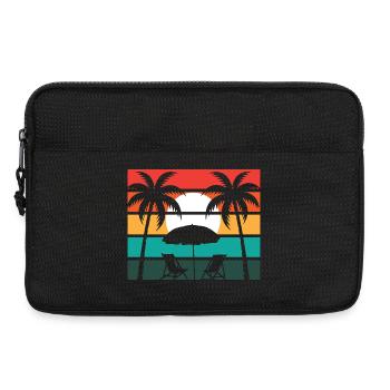 Beach palm and sun - Laptoptasche 13" - Schwarz - Vorne
