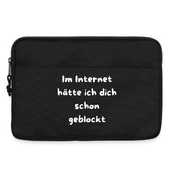 Schon geblockt Netz Meme Text - Laptoptasche 13" - Schwarz - Vorne