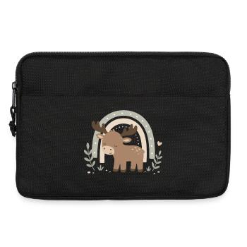 Moose Boho Rainbow – Cute Woodland Animal Design - Laptop bag 13" - black - Front