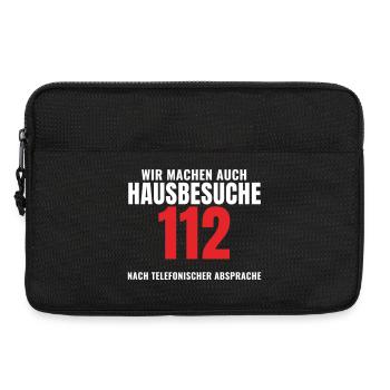 Feuerwehr Hausbesuche 112 lustiger Spruch Geschenk - Laptoptasche 13" - Schwarz - Vorne
