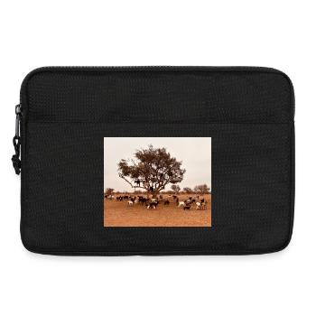 Des chèvres sous un arbre dans la savane - Sacoche pour ordinateur portable 13 pouces - noir - Devant