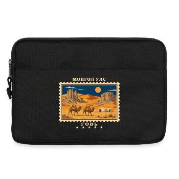 Mongolei Gobi Vintage Reisemarke - Laptoptasche 13" - Schwarz - Vorne
