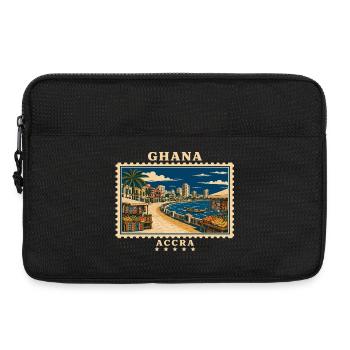 Marque de voyage vintage Ghana Accra - Sacoche pour ordinateur portable 13 pouces - noir - Devant
